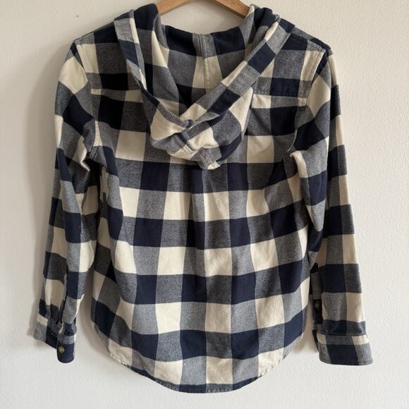 L.L.Bean Women’s Soft-Brushed Midweight Flannel Hoodie Navy Henley Cozy Fall XSP - Picture 6 of 12